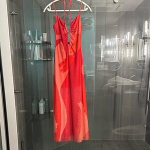 Vix Elegant Backless Red Dress